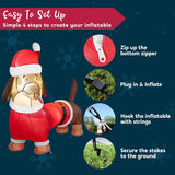 Freestanding wiener dog inflatable for Christmas