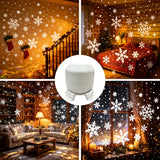 Snowflake projector light as a Christmas table decoration