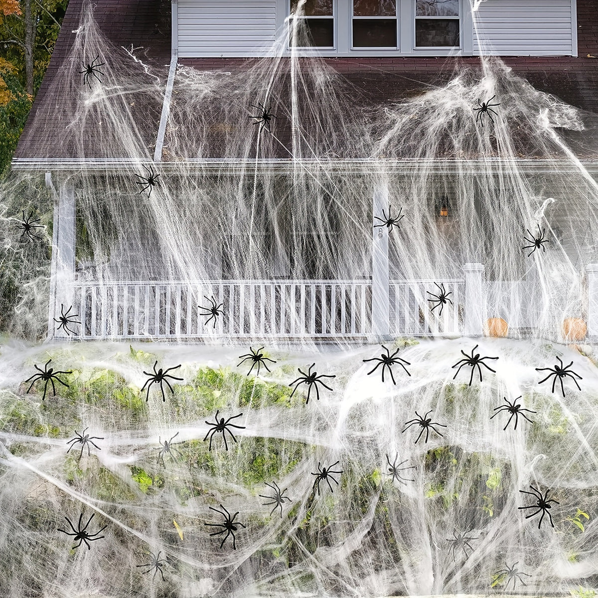 Halloween Spider Web Decoration, 1500 Sq Ft - Outdoor Yard Decor