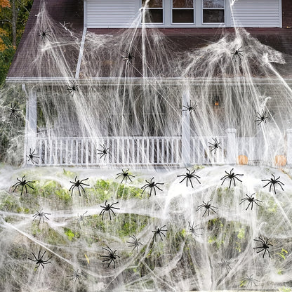 Halloween Spider Web Decoration, 1500 Sq Ft - Outdoor Yard Decor