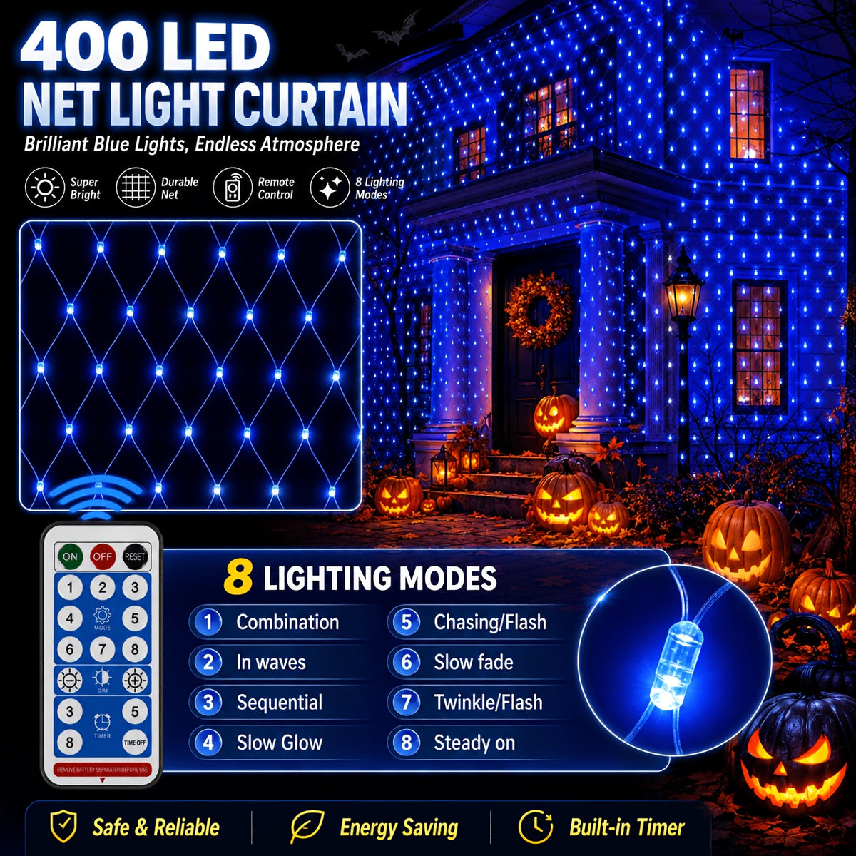 Solar net lights lighting mode control detail