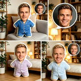 Personalized plush throw pillow printed digitally with a photograph