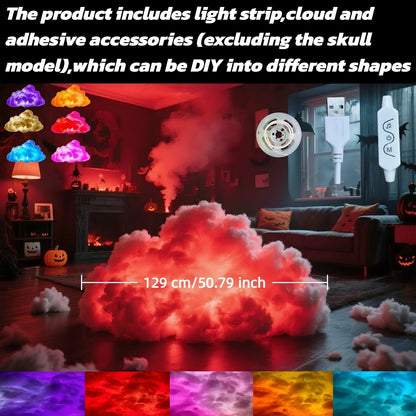 Side view of the plastic cloud silhouette light fixture