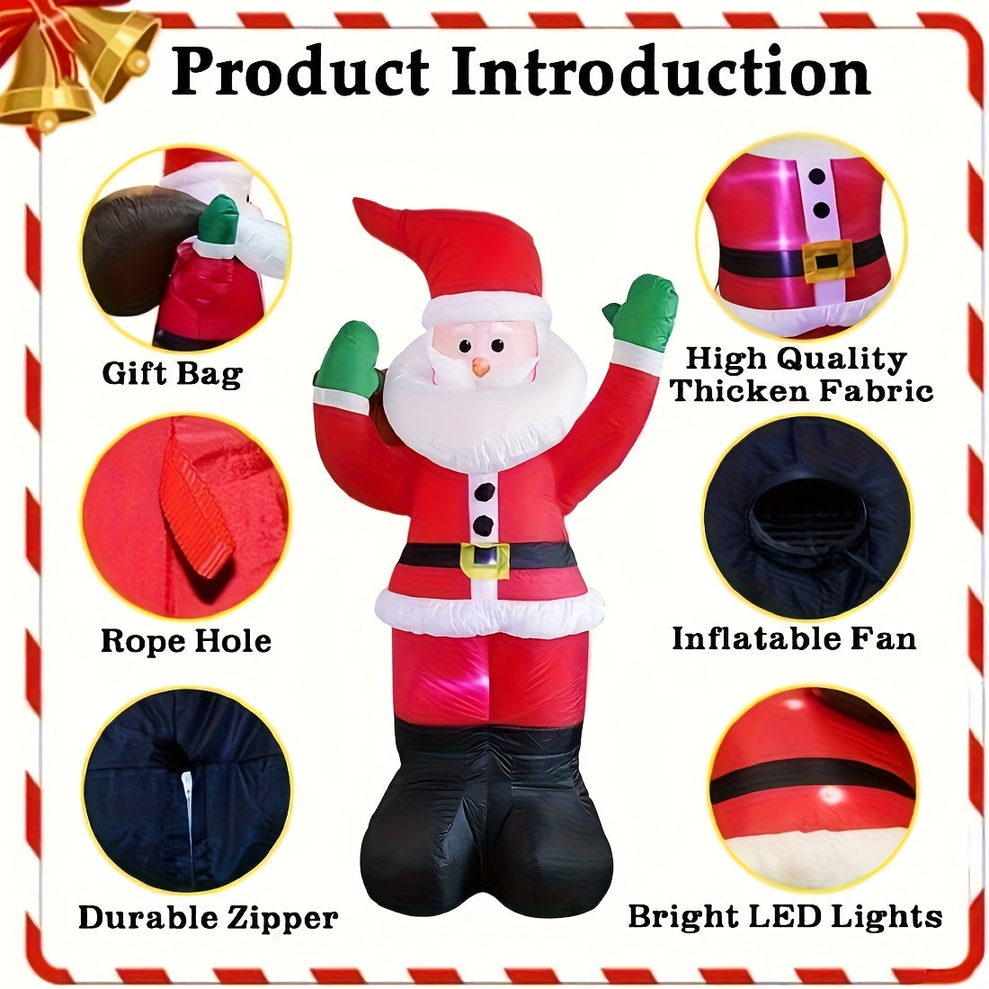 Plug-in Christmas inflatable Santa for holiday decor