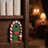 Red elf door design with round low door shape