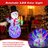Inflatable Santa Claus lit up for a Christmas party