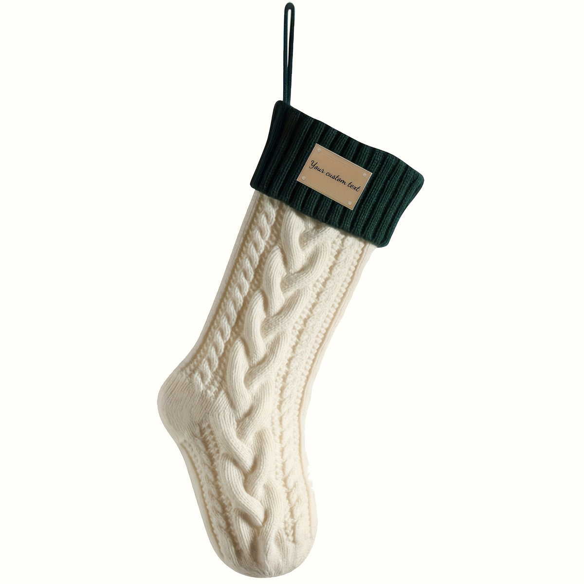 Knit stocking close view of texture