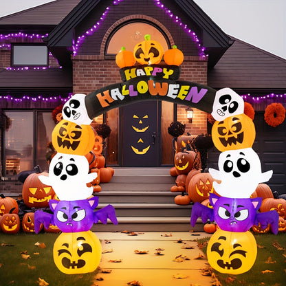 Freestanding inflatable pumpkin arch with corded power connection