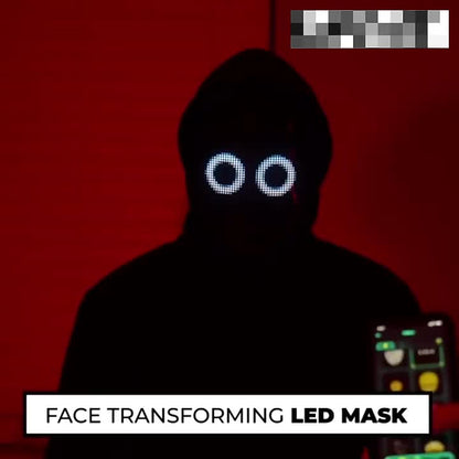 LED face mask with animated pattern display