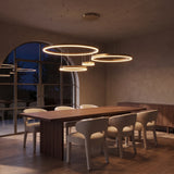 Rosalind chandelier at night — lights on