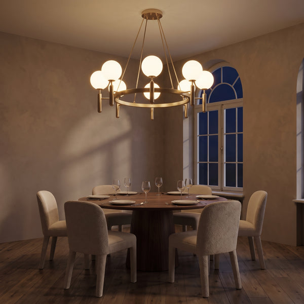 Solenne Modern Chandelier, Solid Brass, Round or Rectangle, 6-10 Lights