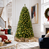 Pre-Lit Christmas Tree, 5 to 7.5 ft, Warm White LED, 13 Modes, Tinsel Included