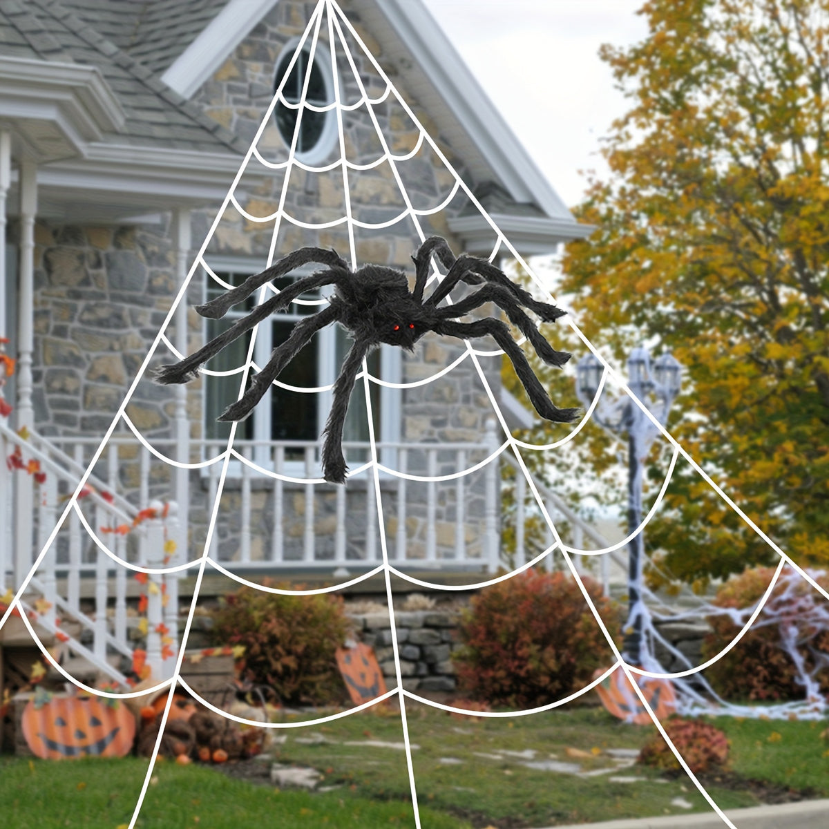 Giant Halloween Spider Web Decoration - Outdoor Yard & Porch Decor