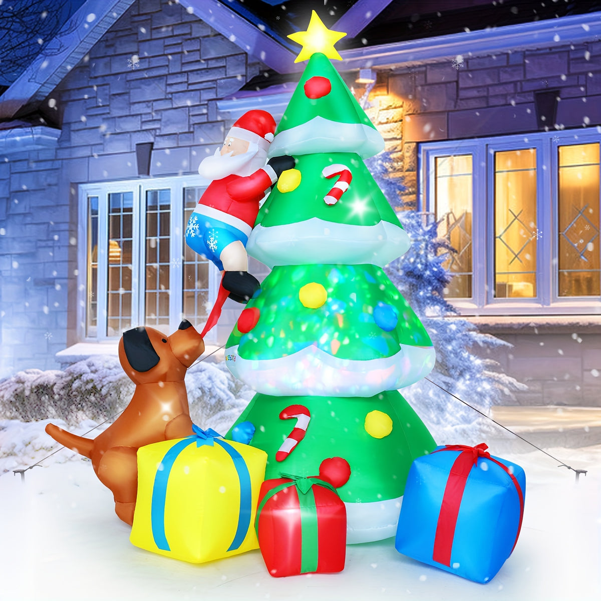 Large Christmas inflatable Santa sleigh for outdoor display