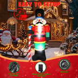 Nutcracker Inflatable 8 ft Lighted Christmas Soldier, Outdoor Christmas Inflatables for Yard