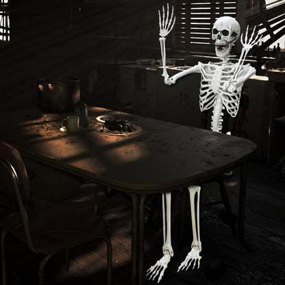 Life-Size Halloween Skeleton, 5.4 ft, Posable Plastic Figure with Movable Joints