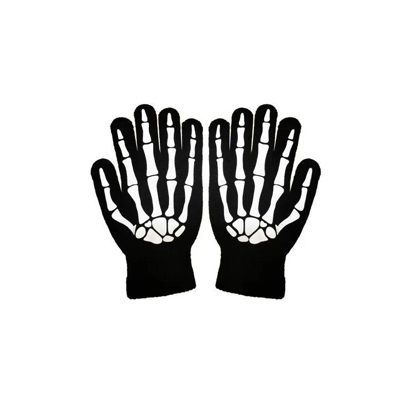 Skeleton bone detail on the costume gloves