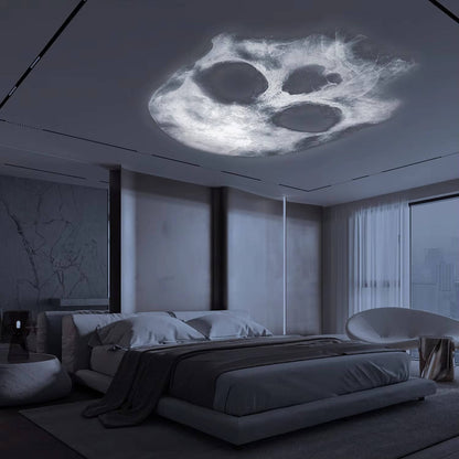Skeleton pattern cast by the Halloween light projector