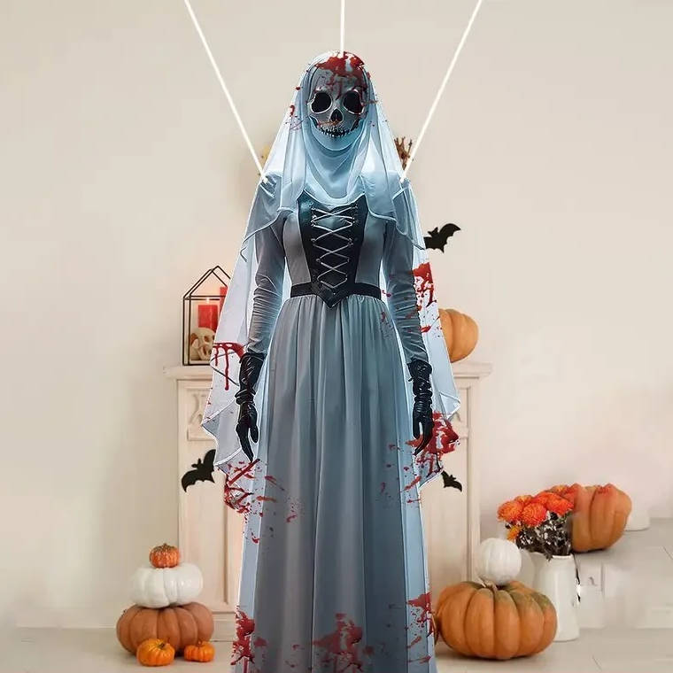 White horror bride Halloween hanging decoration variant