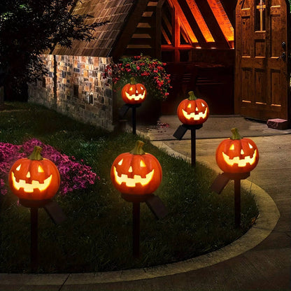 Solar panel detail on the pumpkin pathway light