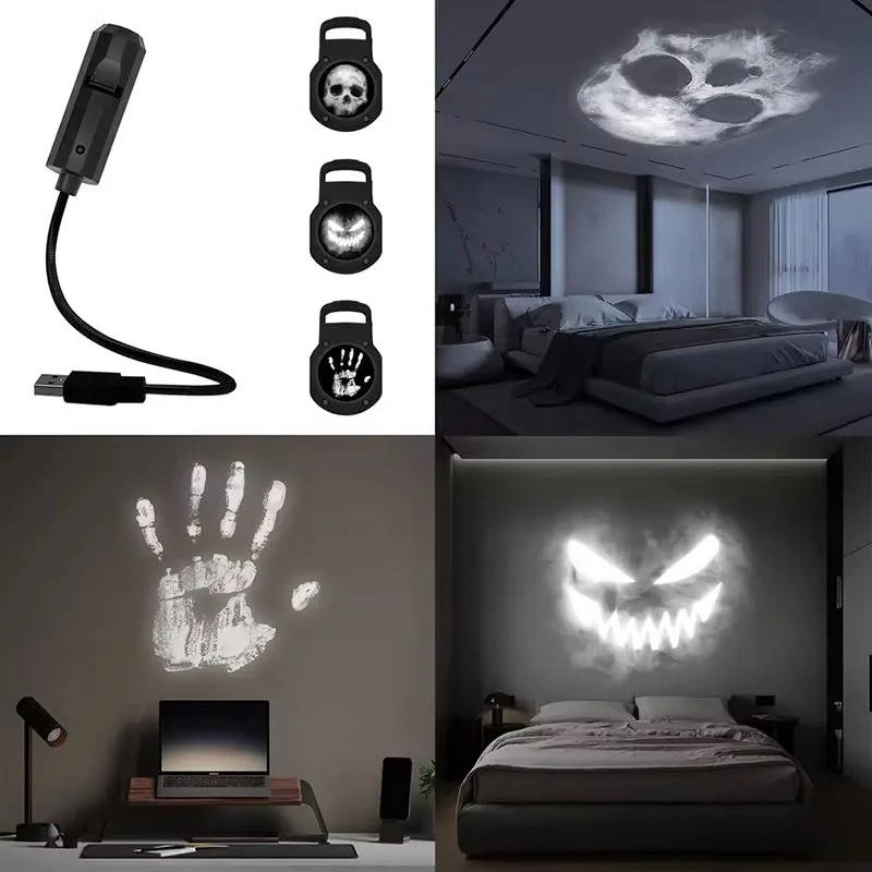 Halloween light projector with a magnetic base
