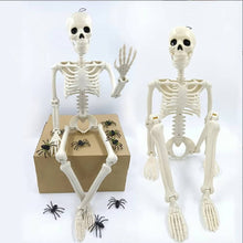 Close-up of the movable joints on the posable Halloween skeleton