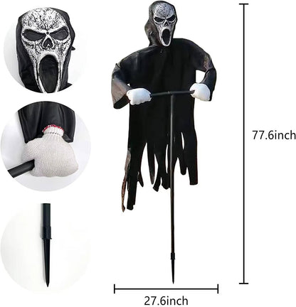 Wind-activated ghost decoration for lawns and garden beds