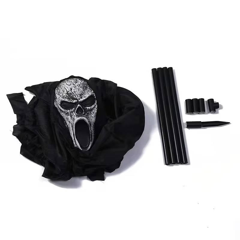 Sectional pole and ground stake for the ghost decoration
