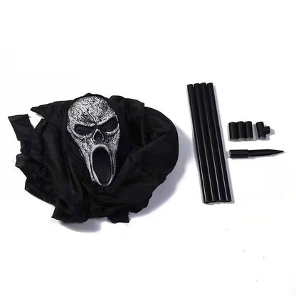 Sectional pole and ground stake for the ghost decoration
