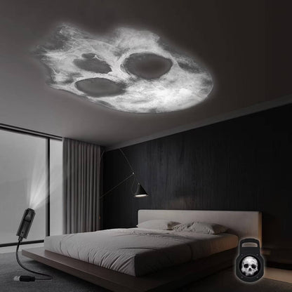 Ghost pattern cast by the Halloween light projector