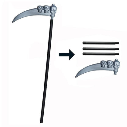 Grim Reaper Costume, Light-Up Hood, Glow-in-the-Dark Gloves, 3-Piece Scythe