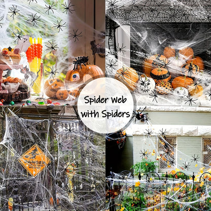Halloween Spider Web Decoration, 1500 Sq Ft - Outdoor Yard Decor