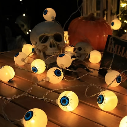 Halloween Eyeball String Lights - Battery-Powered Décor