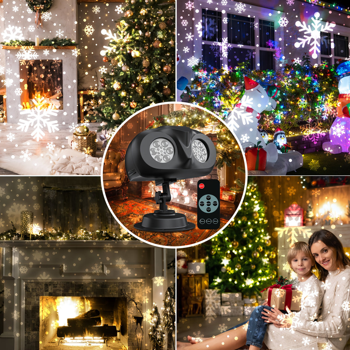 Large scale snowflake projector for a home