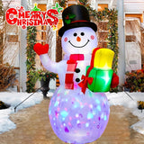 Lighted snowman inflatable for an indoor or outdoor Christmas display