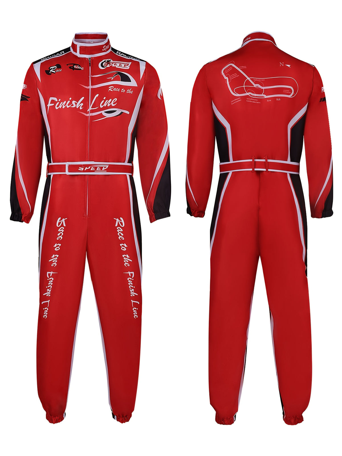 Race car driver jumpsuit shown from the back