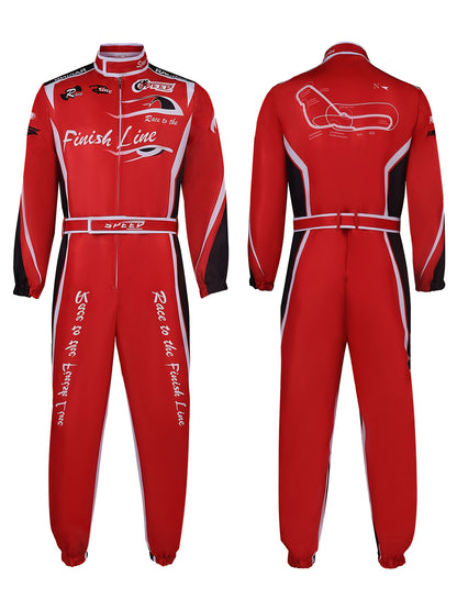 Race car driver jumpsuit shown from the back