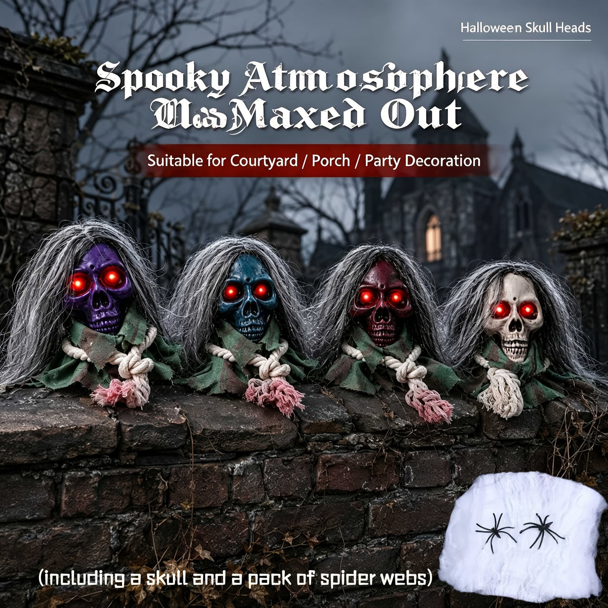 Walking skull Halloween decoration, product view