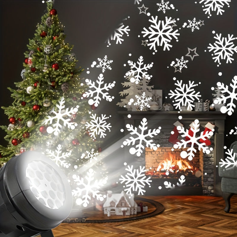 Plastic snow projection lamp for holiday decor