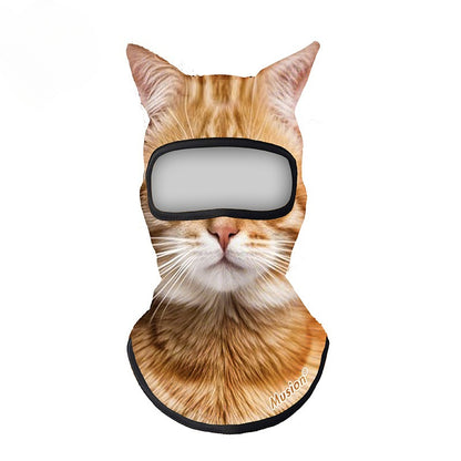 Cat ski mask in 92% polyester knit fabric
