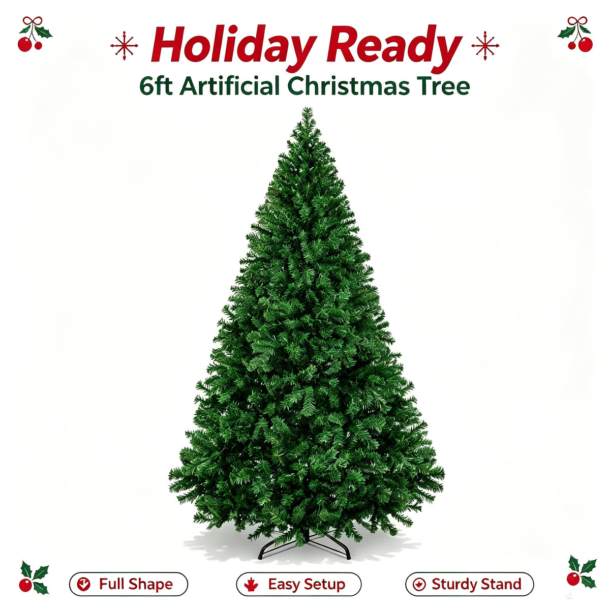 Metal stand at the base of the unlit artificial Christmas tree