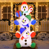 Christmas Inflatable Snowman, 6 ft Stacked with Built-in LEDs