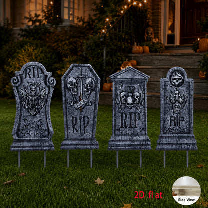 Halloween tombstone yard stake set, additional view