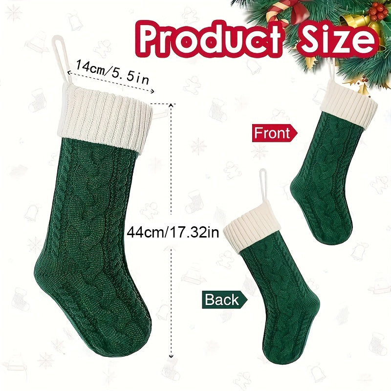 Knitted stocking hanging as holiday decor