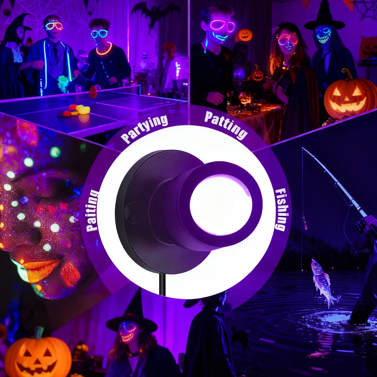 USB UV Black Light Mini Spotlights - Halloween Glow Party
