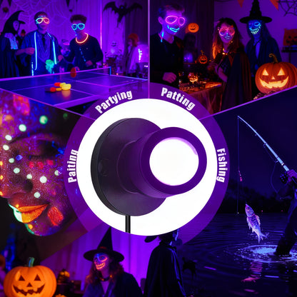 USB UV Black Light Mini Spotlights - Halloween Glow Party