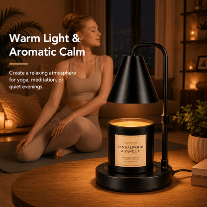 Candle Warmer Lamp, Adjustable Height, Timer & Dimmer, Auto Shut-Off