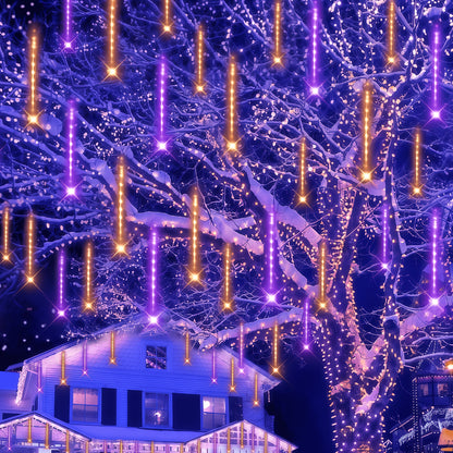 192 LED icicle string lights close-up