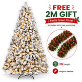 Snowy pine artificial Christmas tree for a living room