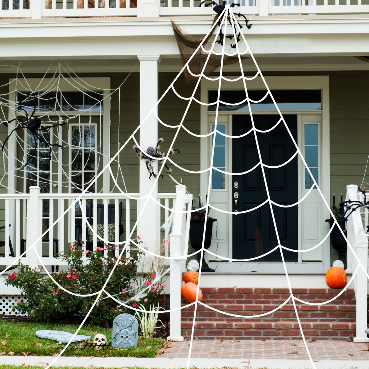 Giant Halloween Spider Web Decoration - Outdoor Yard & Porch Decor